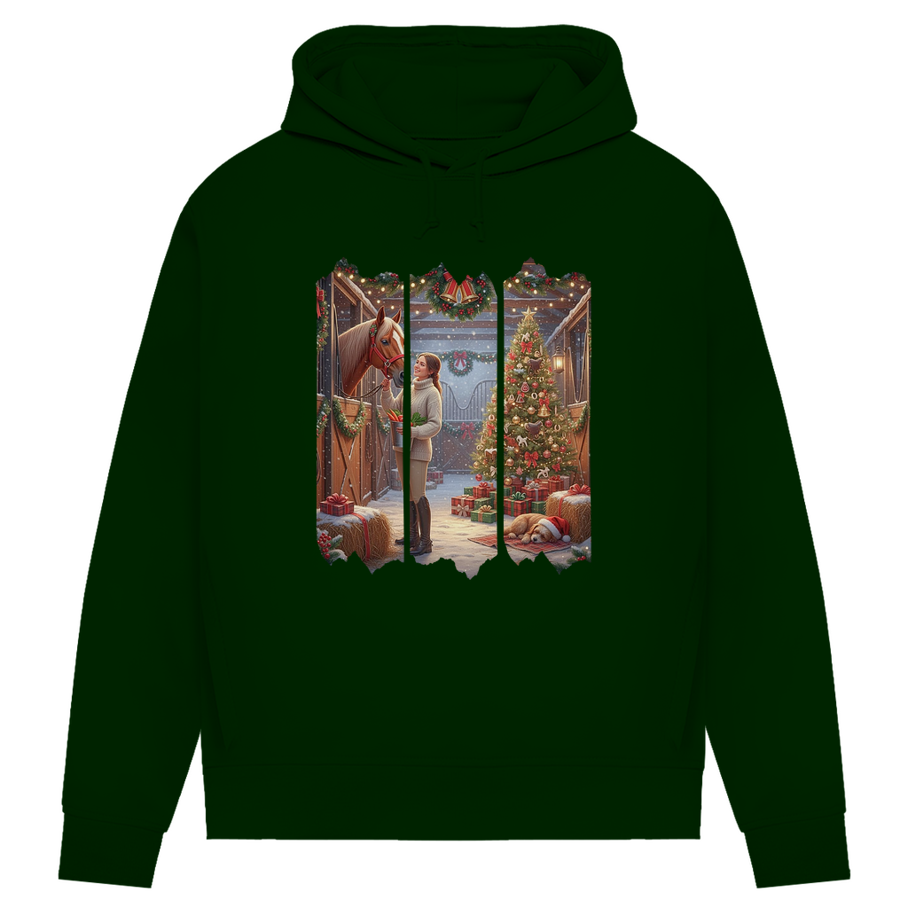 Weihnachtszauber im Stall - Bio-Hoodie für Damen