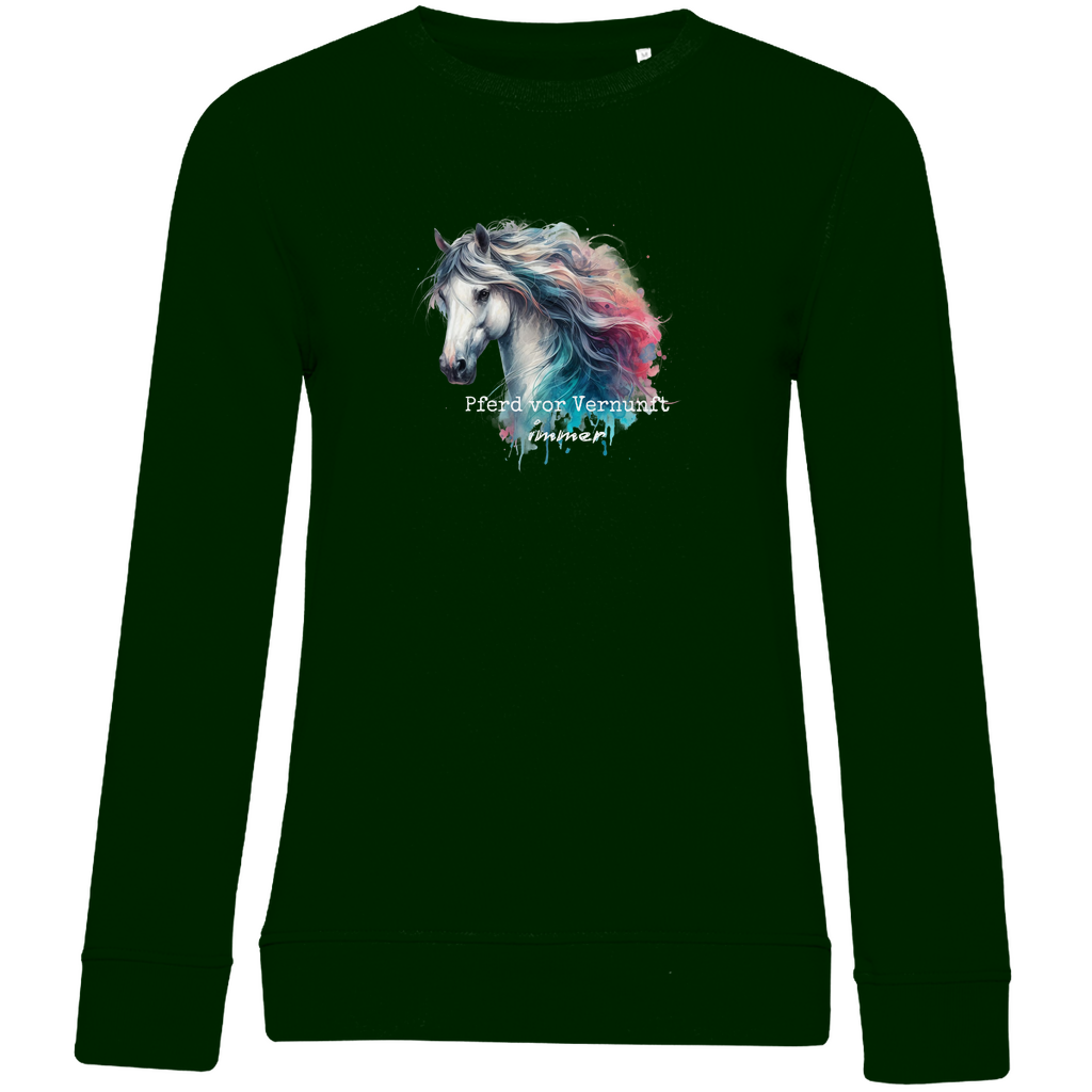 Pferd vor Vernunft - Bio-Sweatshirt für Damen