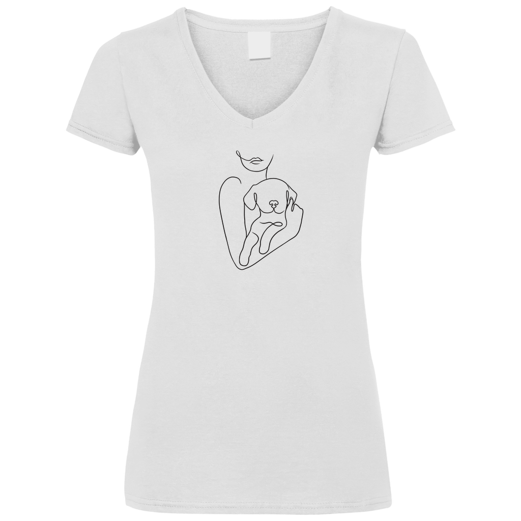 Welpenliebe - V-Shirt für Damen