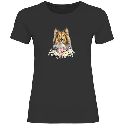 Flower Sheltie - T-Shirt für Damen