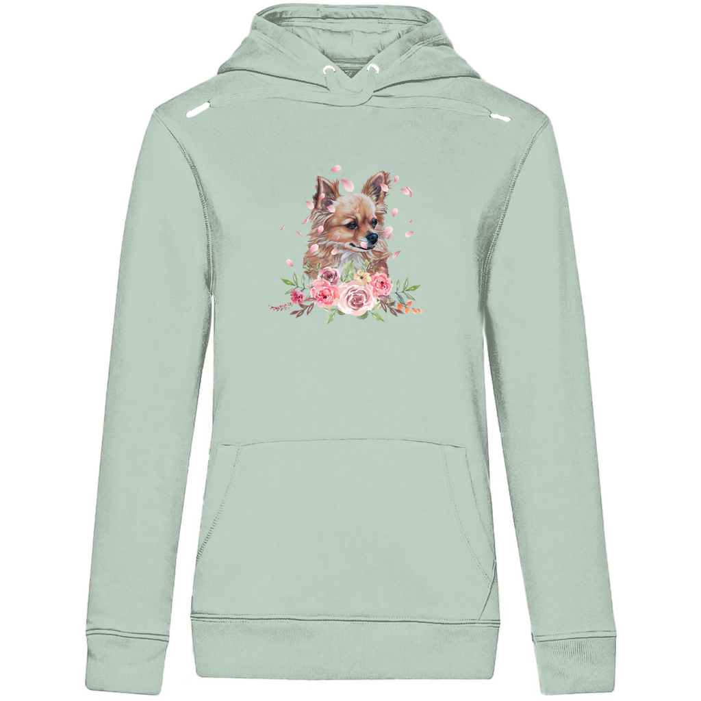 Flower Chihuahua - Bio-Hoodie für Damen