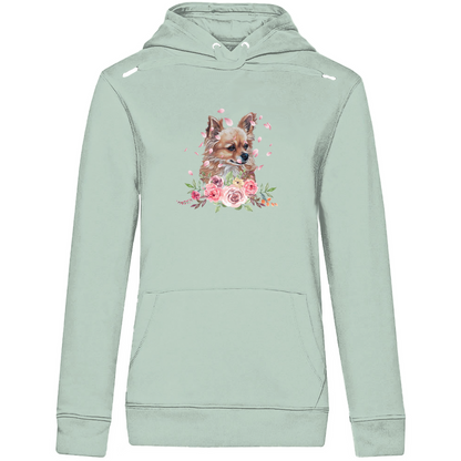 Flower Chihuahua - Bio-Hoodie für Damen