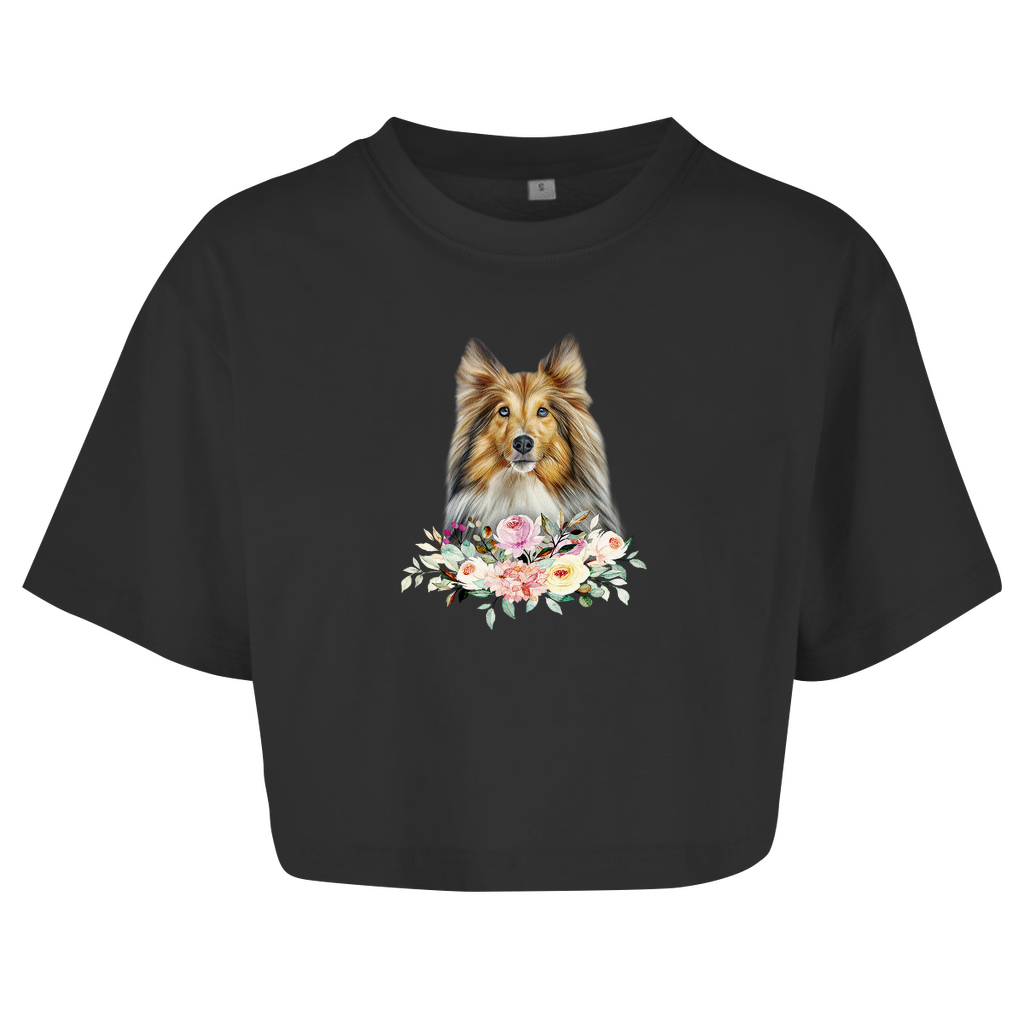 Flower Flower Sheltie - Oversize Crop Top für Damen