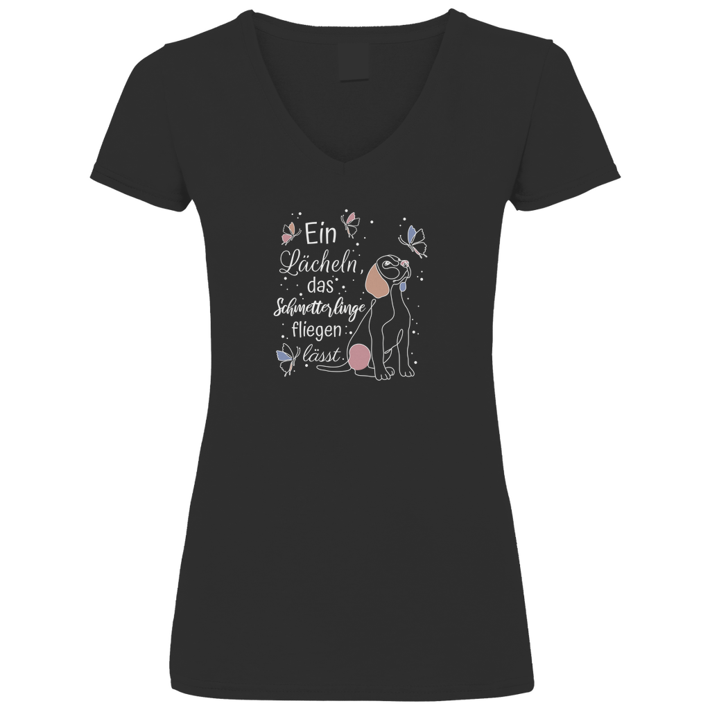 Ein Lächeln - V-Shirt für Damen