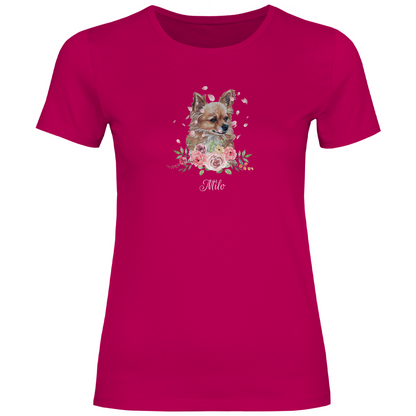 Flower Chihuahua - T-Shirt - Dein Wunschtext