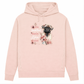 Pastell Mops – Hoodie aus Bio-Baumwolle für Damen