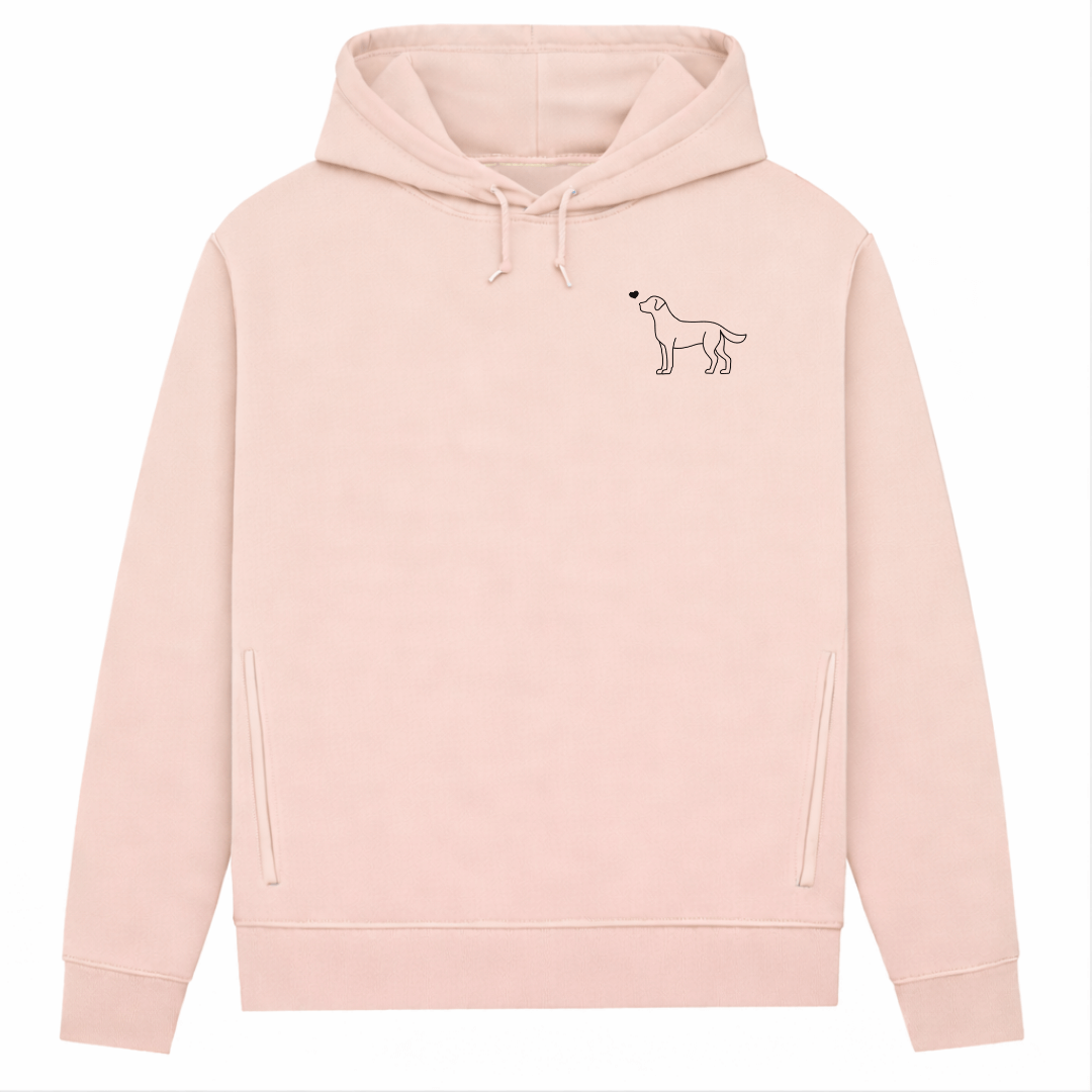 Labrador mit Herz– Hoodie aus Bio-Baumwolle für Damen