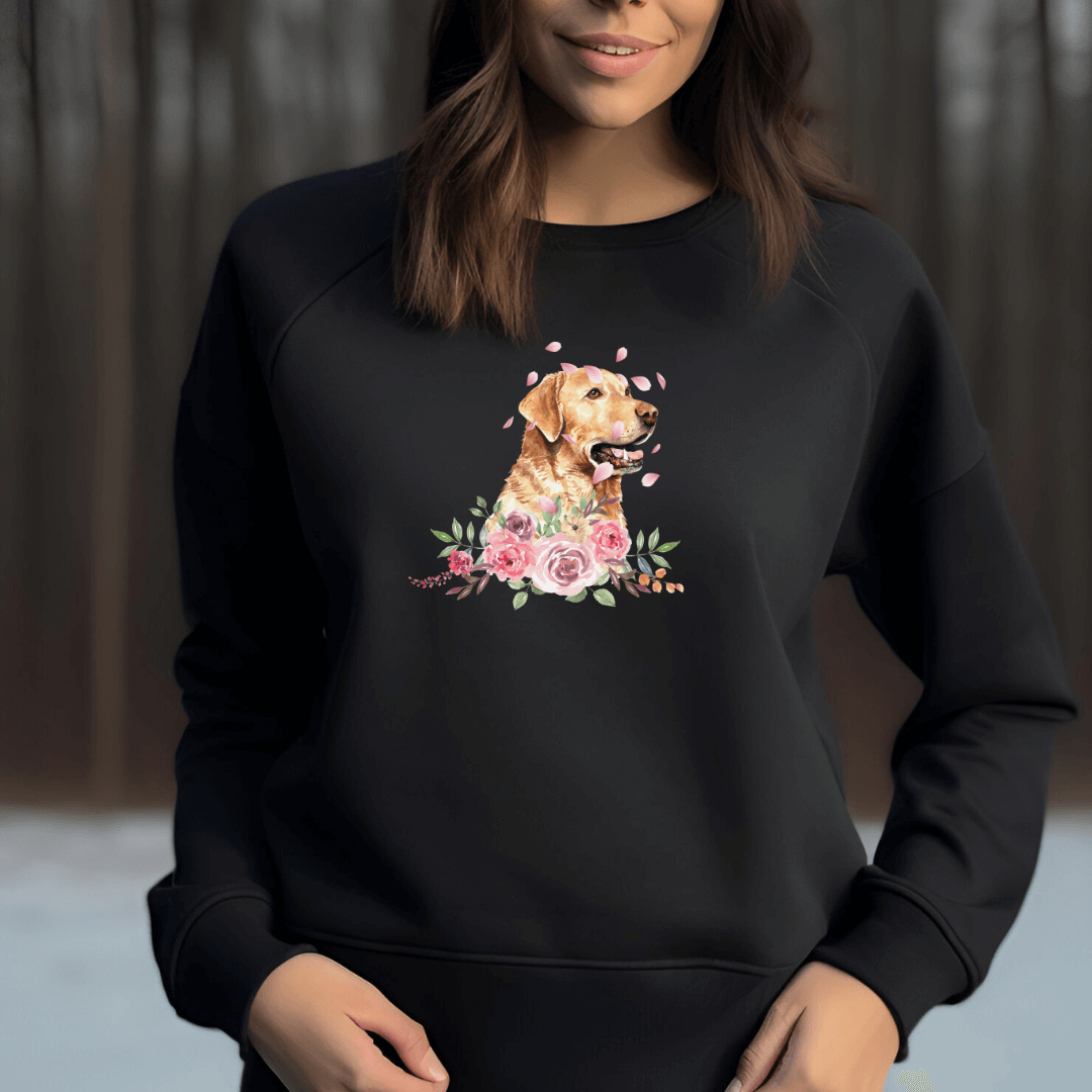 Flower Labrador - Sweatshirt für Damen