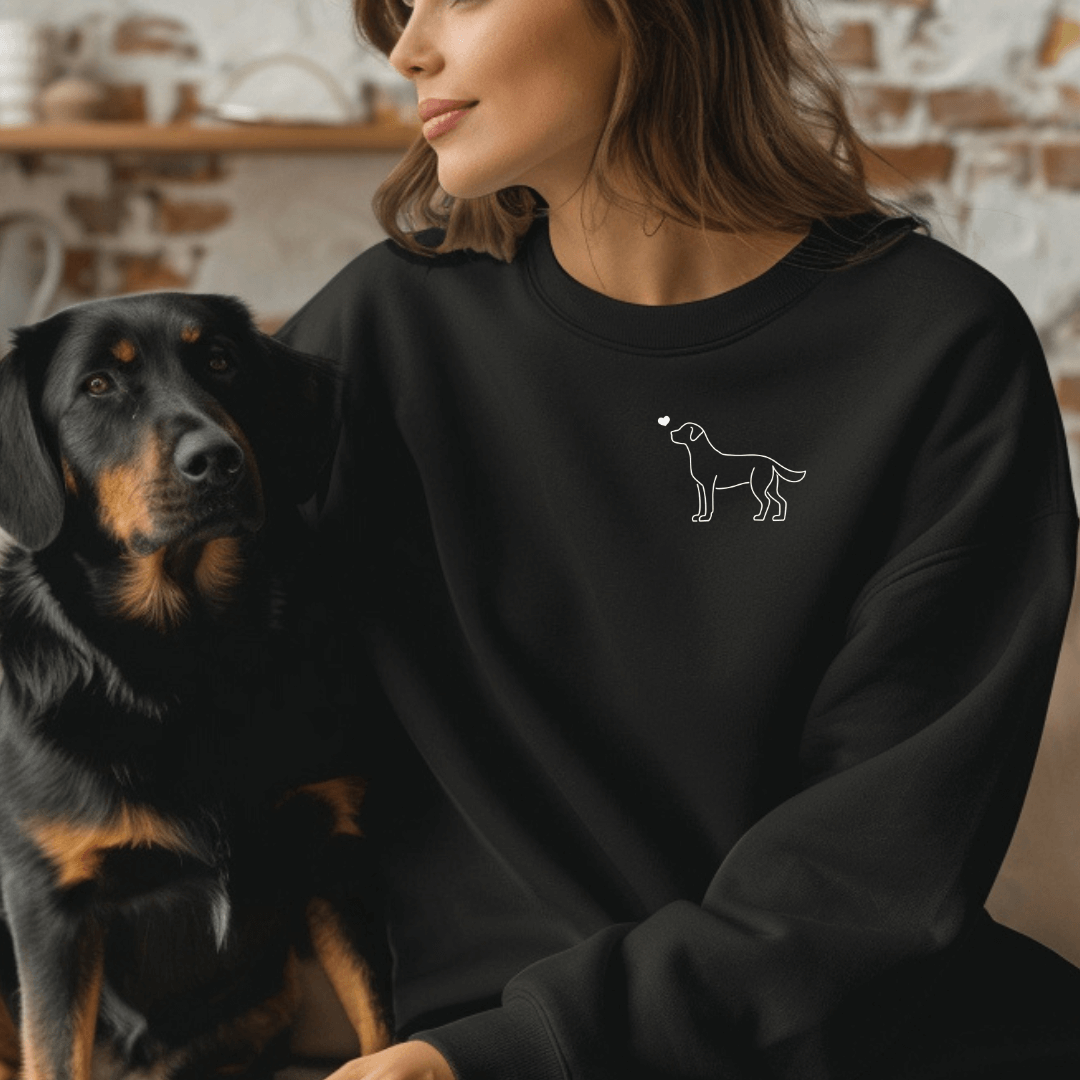 Labrador mit Herz – Bio-Sweatshirt für Damen