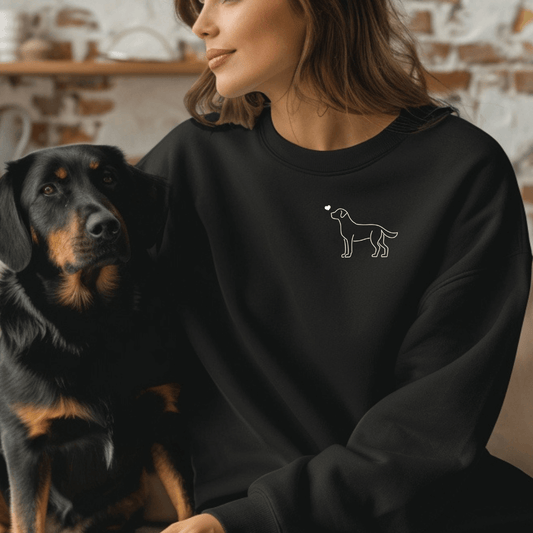 Labrador mit Herz – Bio-Sweatshirt für Damen