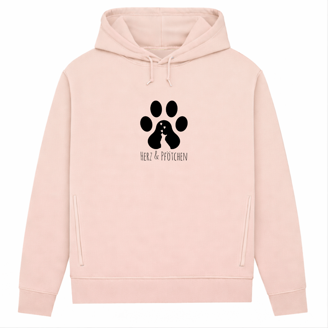 Herz und Pfötchen– Hoodie aus Bio-Baumwolle für Damen