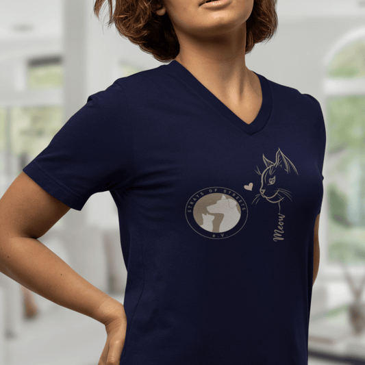 Strays of Streets Meow - V-Shirt für Damen