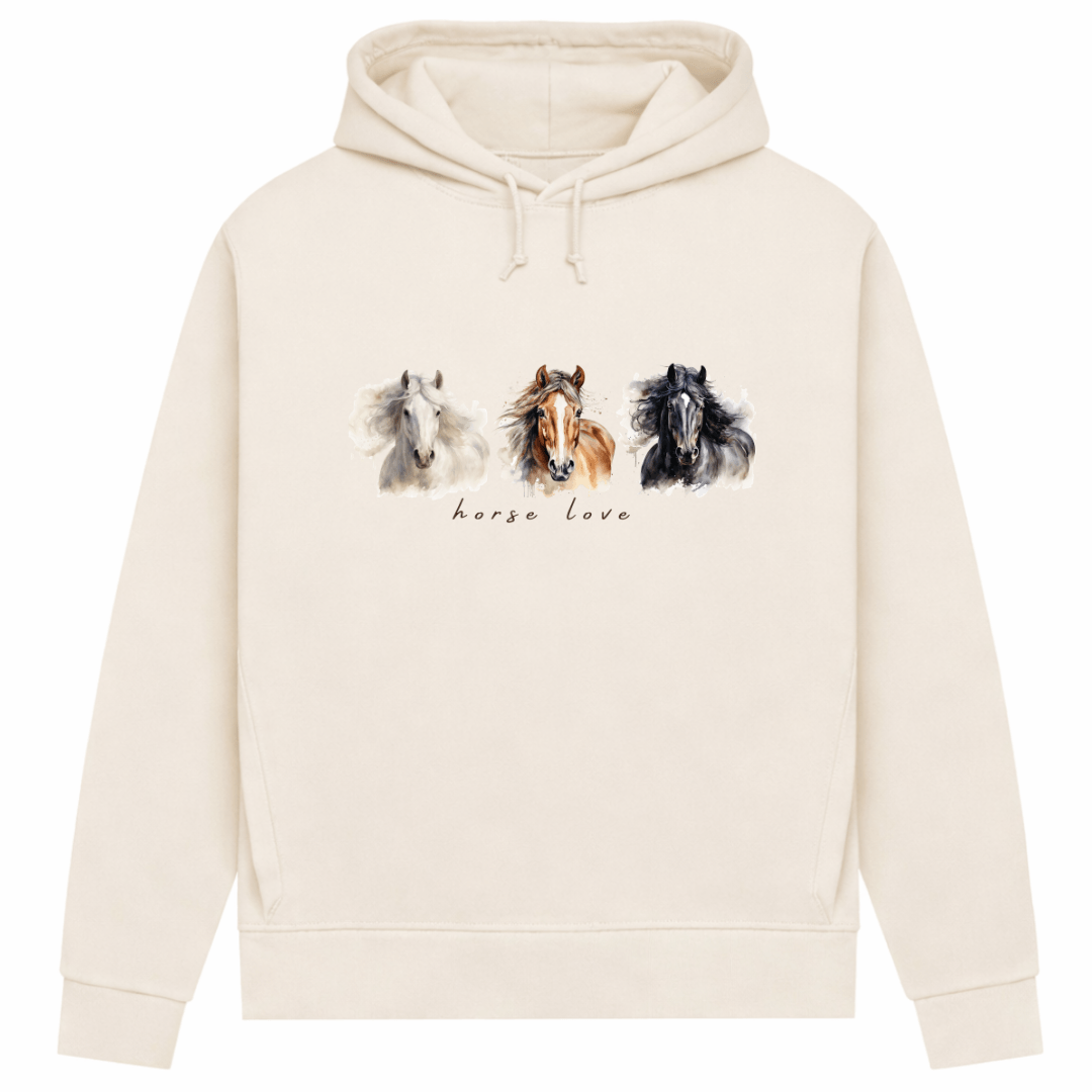 Horse Love – Hoodie aus Bio-Baumwolle für Damen