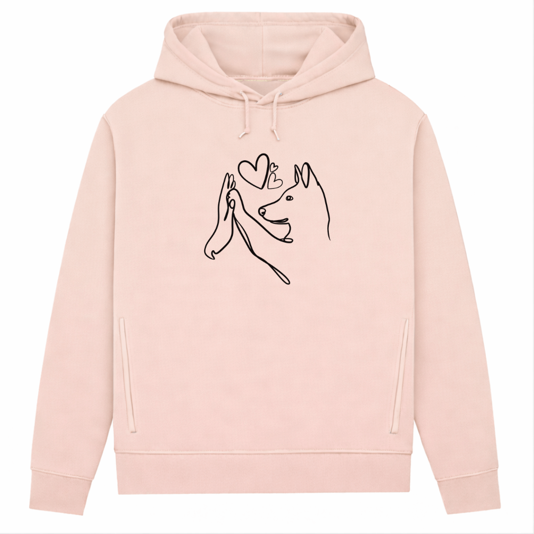 Wahre Liebe Stehohren– Hoodie aus Bio-Baumwolle für Damen