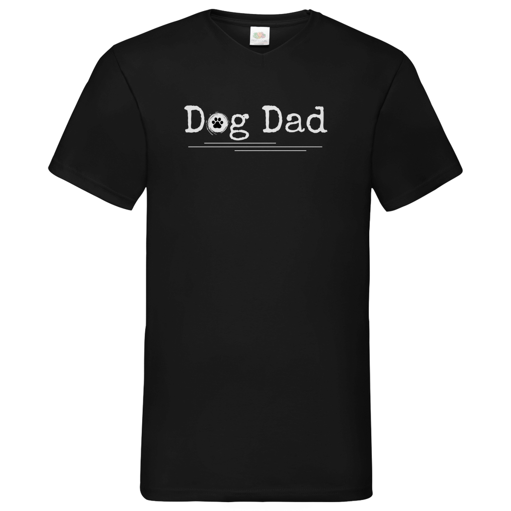 Herren Basic V-Neck T-Shirt Dog Dad