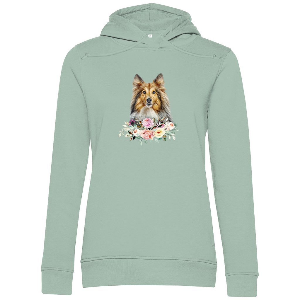 Flower Sheltie - Bio-Hoodie für Damen