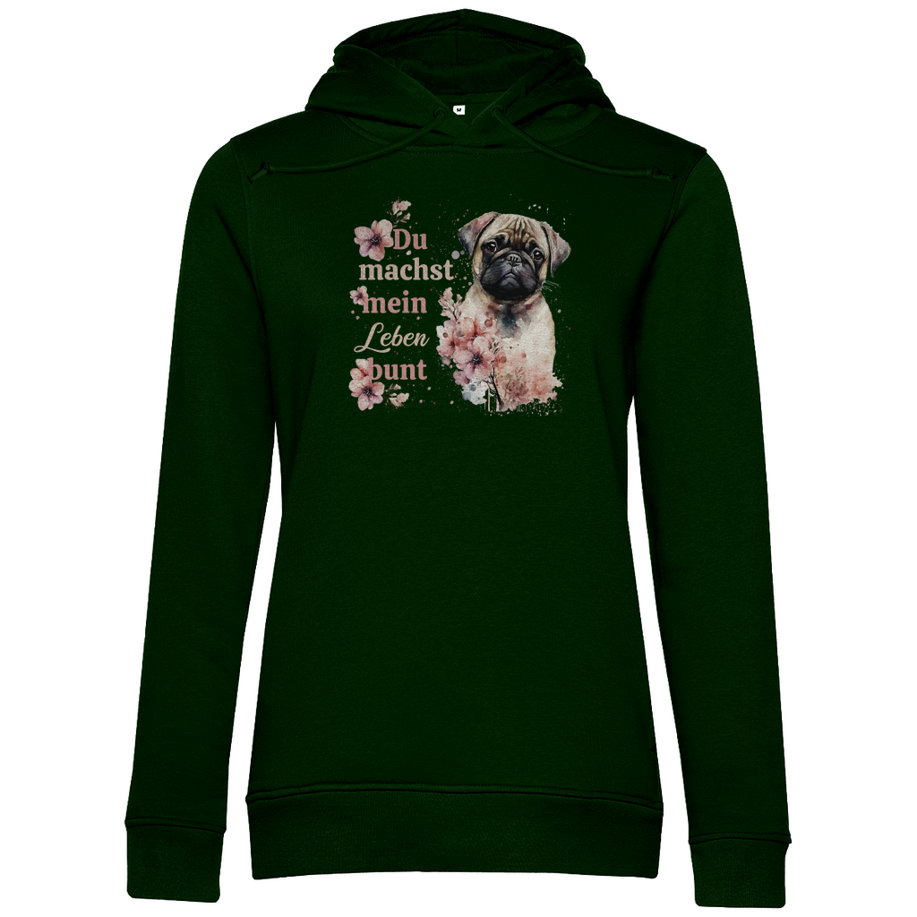 Pastell Mops - Bio-Hoodie für Damen