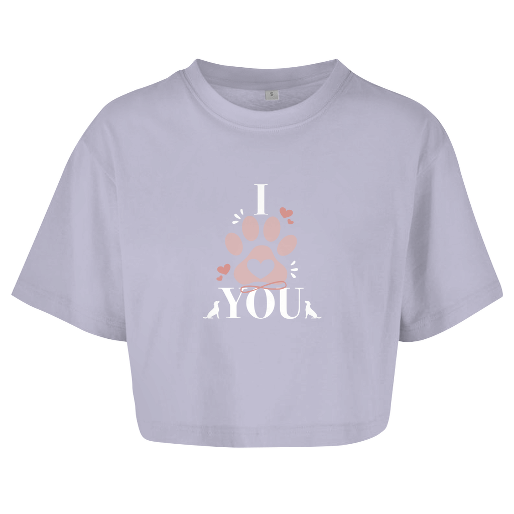 I Love You -  Oversize Crop Top für Damen