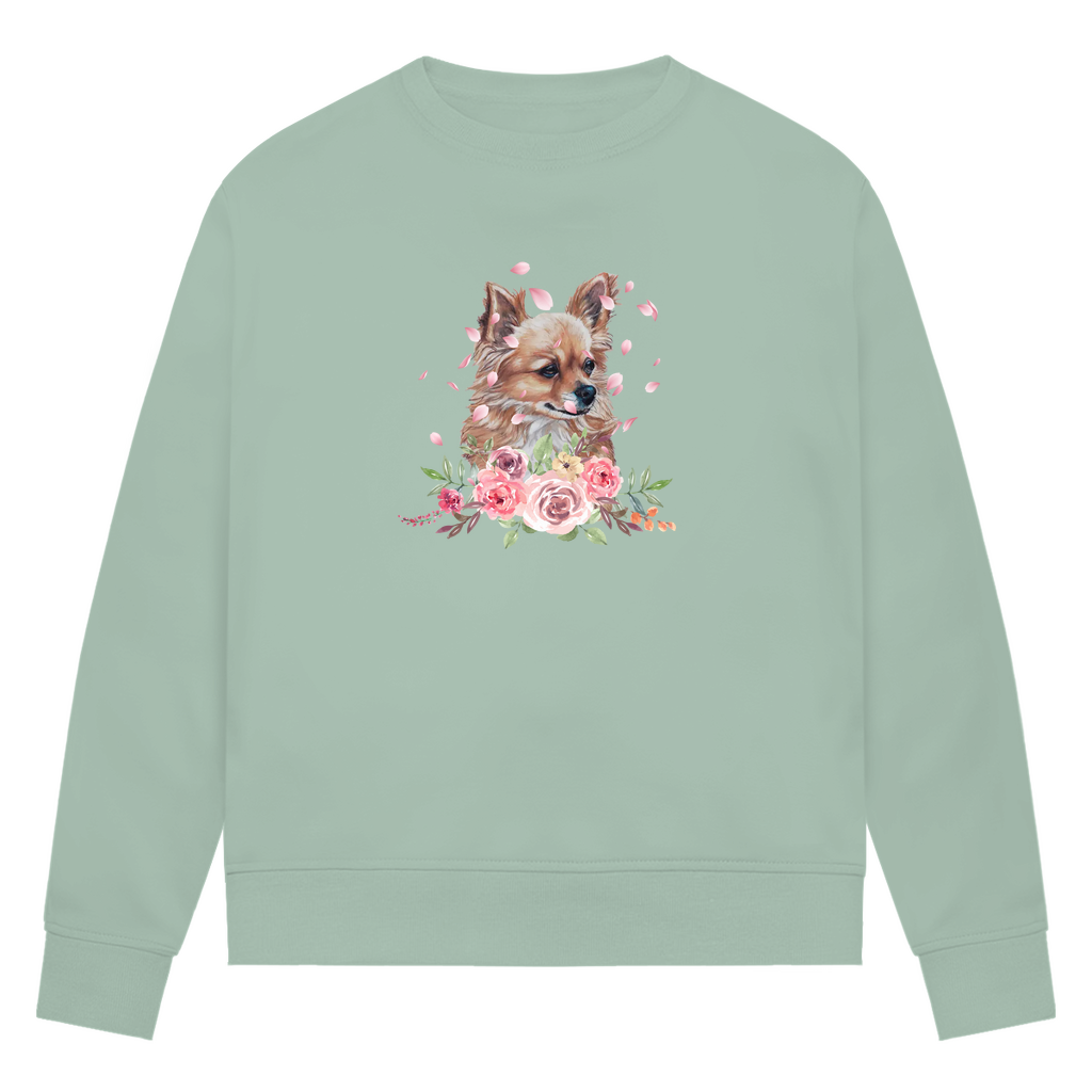 Flower Chihuahua - Bio-Sweatshirt für Damen