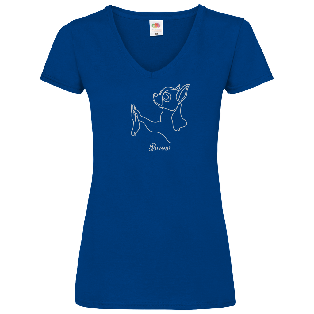 Chihuahua Team - V-Shirt für Damen - Dein Wunschtext