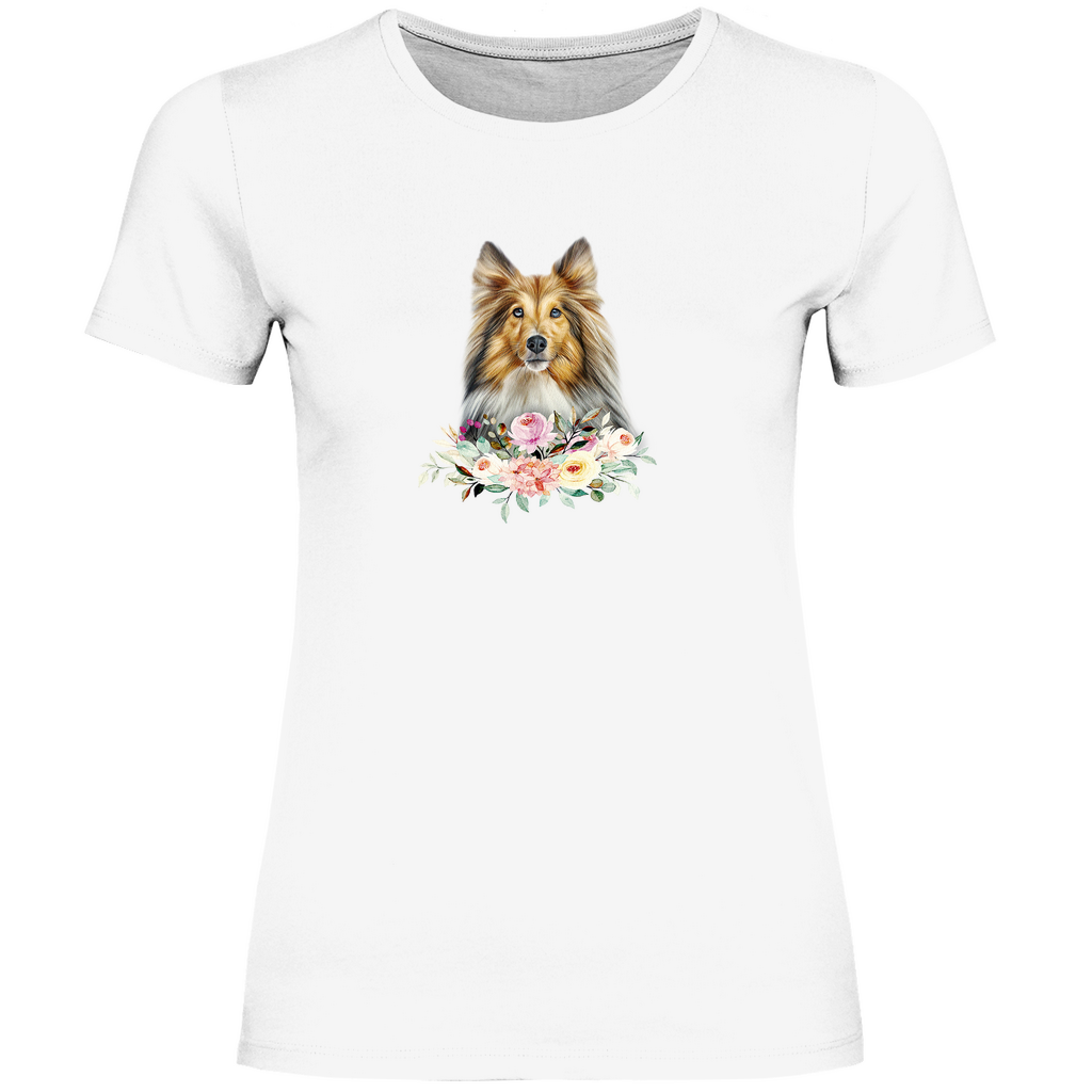 Flower Sheltie - T-Shirt für Damen