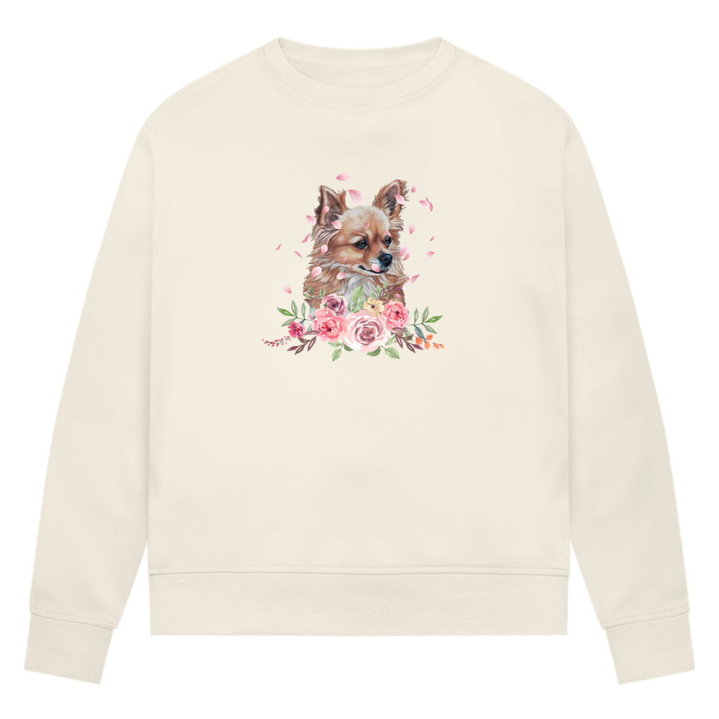 Flower Chihuahua - Bio-Sweatshirt für Damen