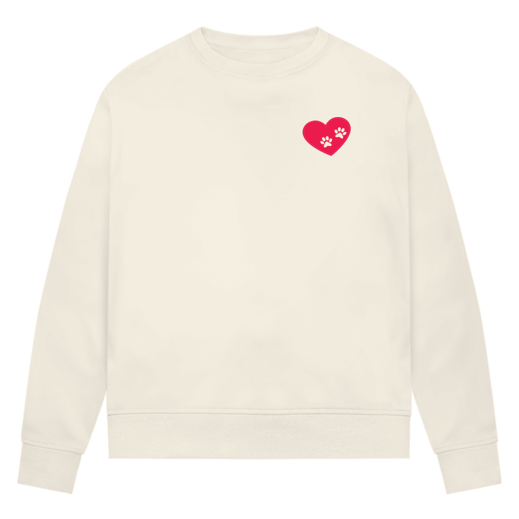 Pfötchen Im Herz - Bio-Sweatshirt für Damen |Brustmotiv