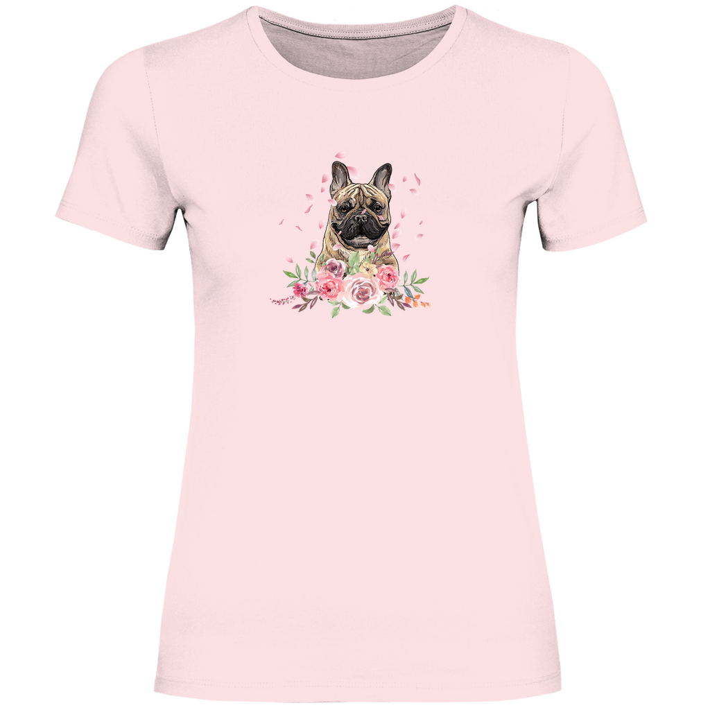 Flower Französische Bulldoge - T-Shirt für Damen