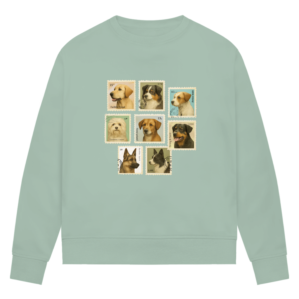 Briefmarken - Bio-Sweatshirt für Damen