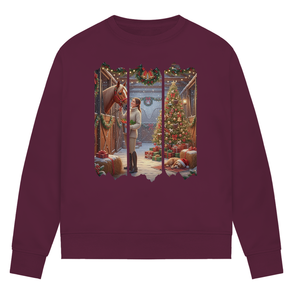 Weihnachtszauber im Stall - Bio-Sweatshirt für Damen