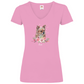 Flower Chihuahua -V-Shirt für Damen-Dein Wunschtext