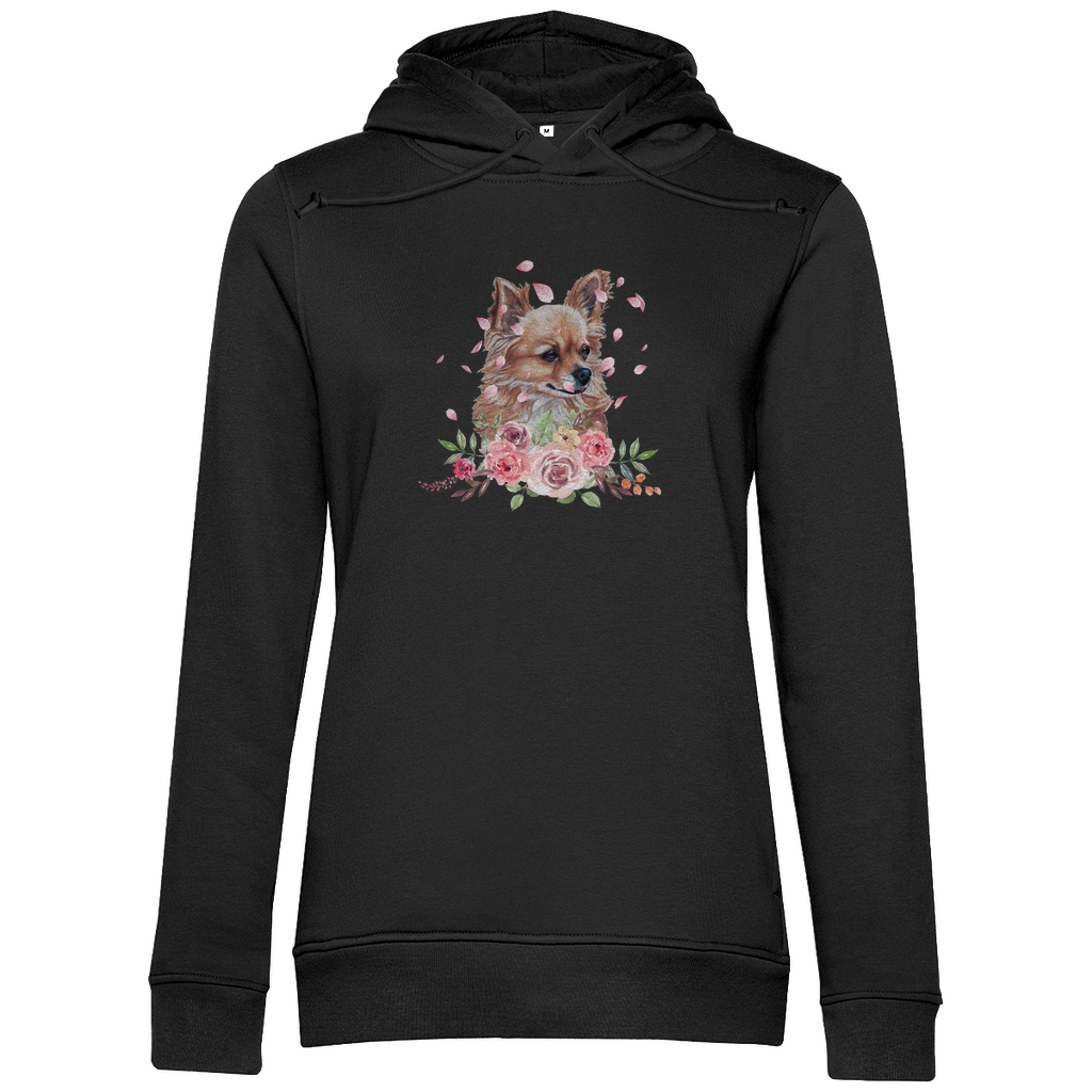 Flower Chihuahua - Bio-Hoodie für Damen