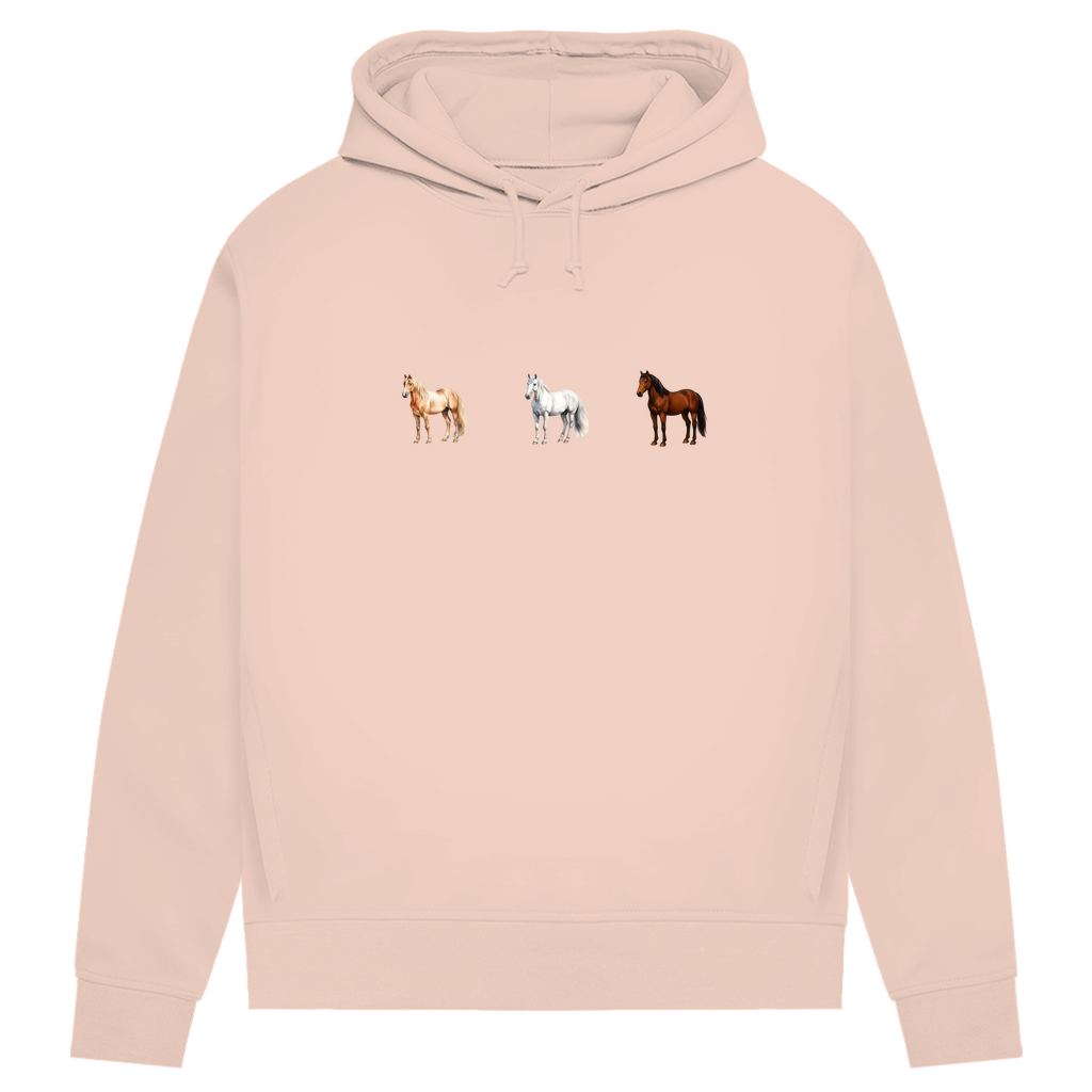 Pferde Trio - Bio-Hoodie für Damen