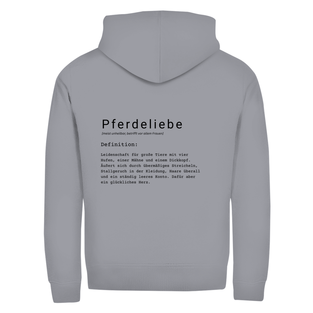 Pferdeliebe - Zipper-Hoodie Unisex | Rückendruck