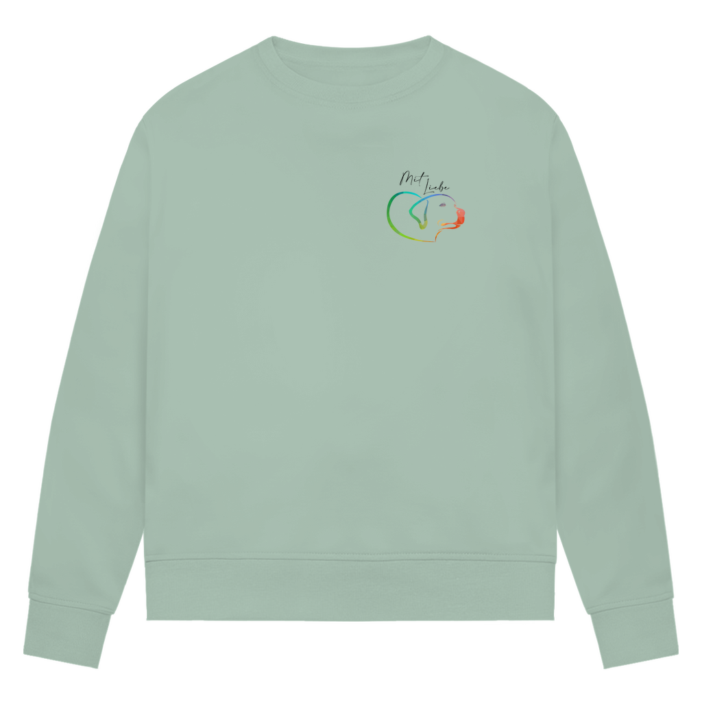 Mit Liebe - Bio-Sweatshirt für Damen |Brustmotiv