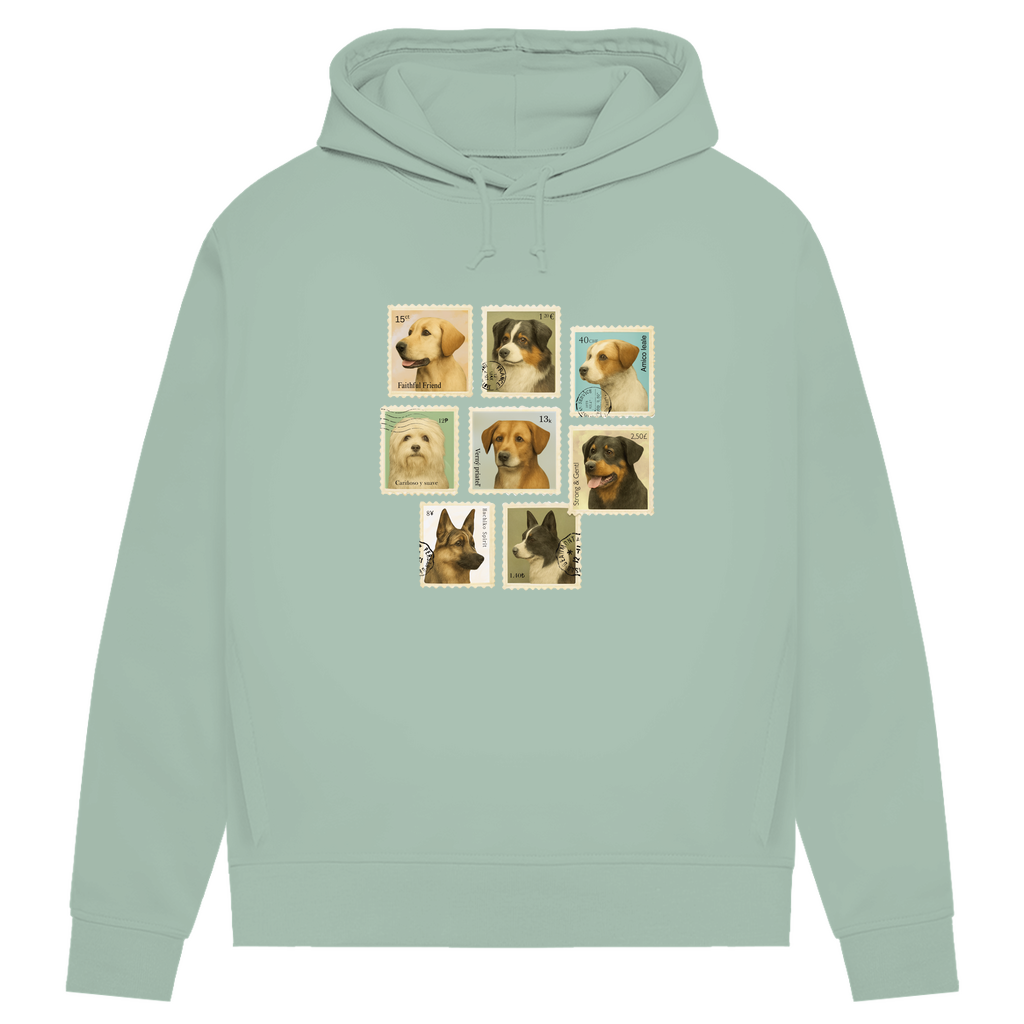 Briefmarken - Bio-Hoodie für Damen