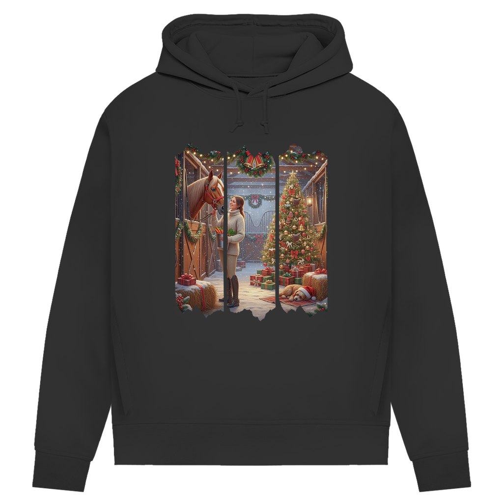 Weihnachtszauber im Stall - Bio-Hoodie für Damen