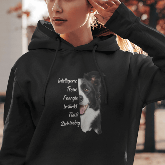 Border Collie- Bio-Hoodie für Damen