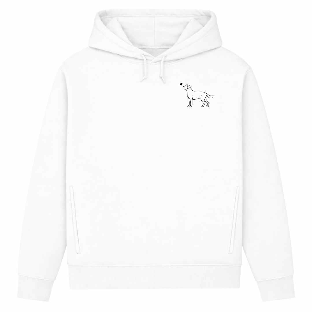 Labrador mit Herz– Hoodie aus Bio-Baumwolle für Damen