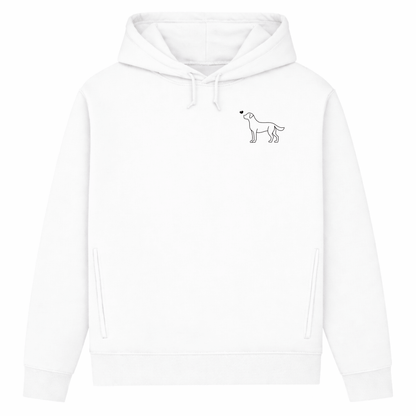 Labrador mit Herz– Hoodie aus Bio-Baumwolle für Damen