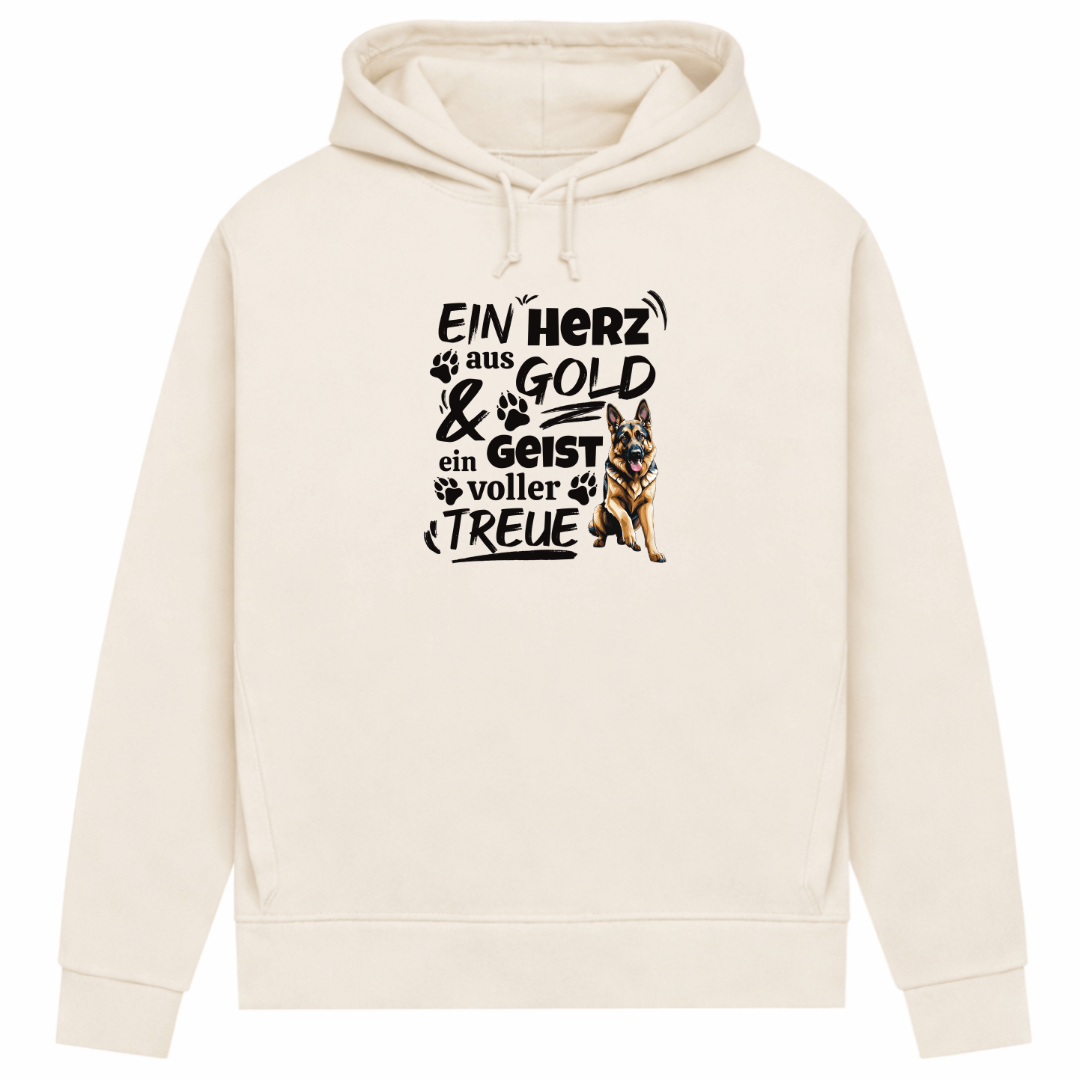 Herz aus Gold– Hoodie aus Bio-Baumwolle für Damen