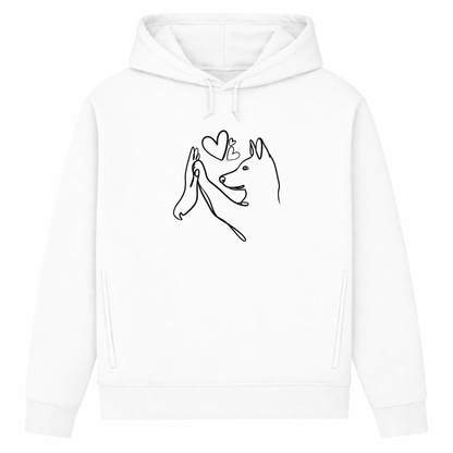 Wahre Liebe Stehohren– Hoodie aus Bio-Baumwolle für Damen