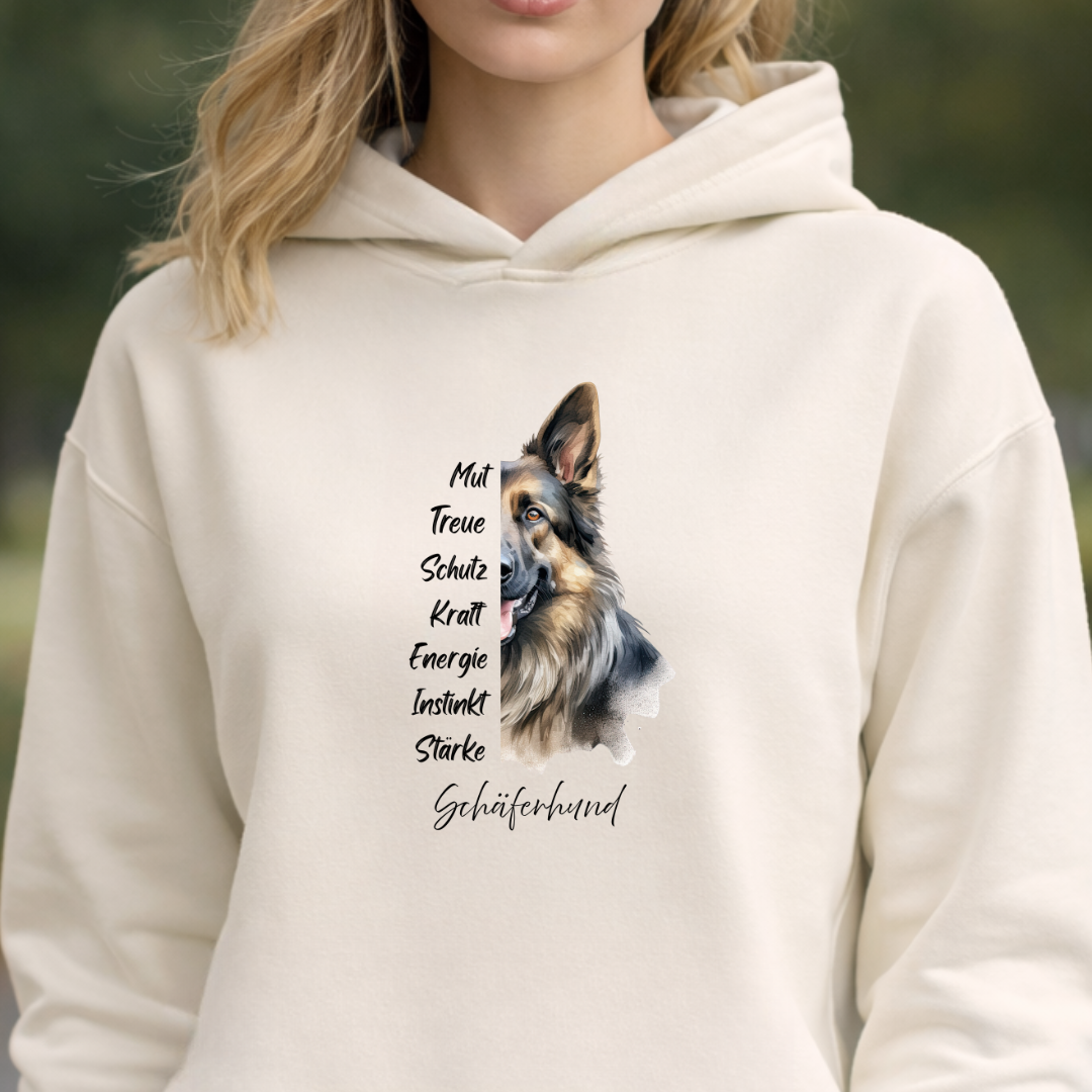 Schäferhund– Hoodie aus Bio-Baumwolle für Damen