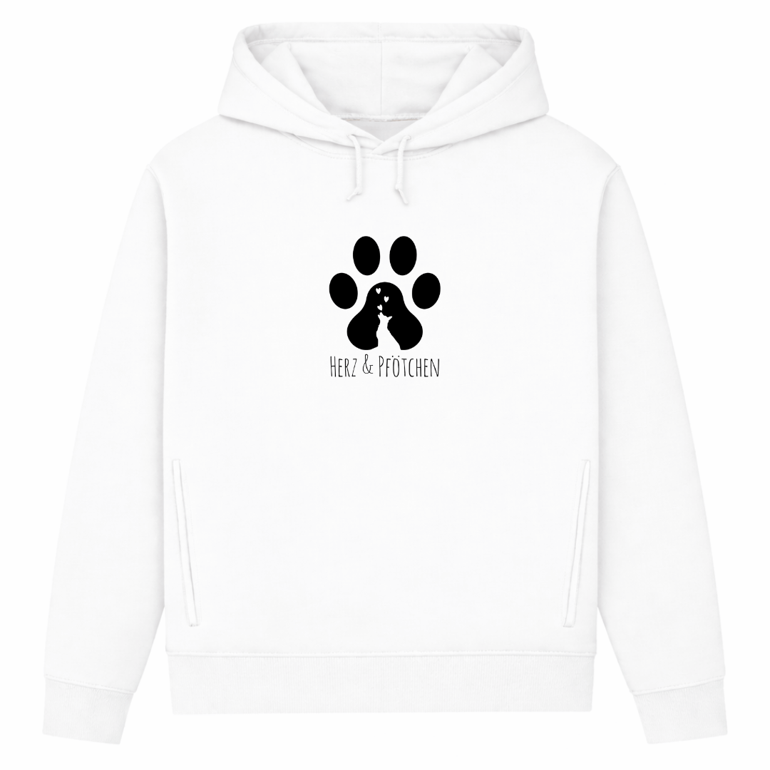 Herz und Pfötchen– Hoodie aus Bio-Baumwolle für Damen