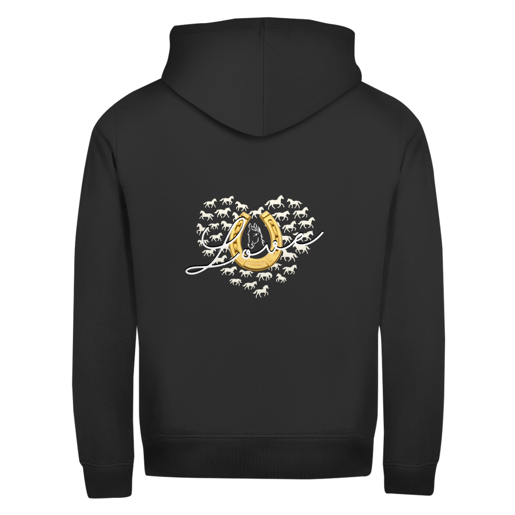 Hufeisenliebe - Zipper-Hoodie Unisex | Rückendruck