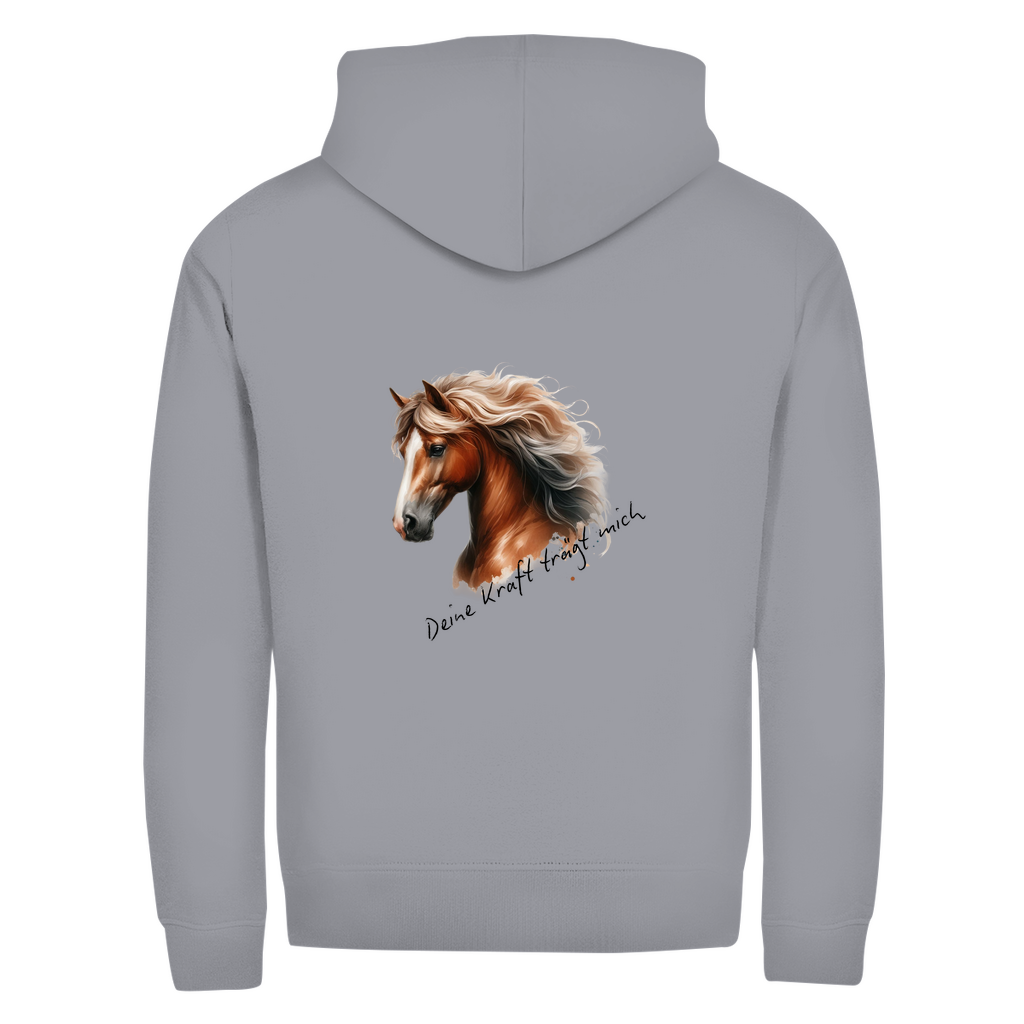 Kraft- Zipper-Hoodie Unisex | Rückendruck