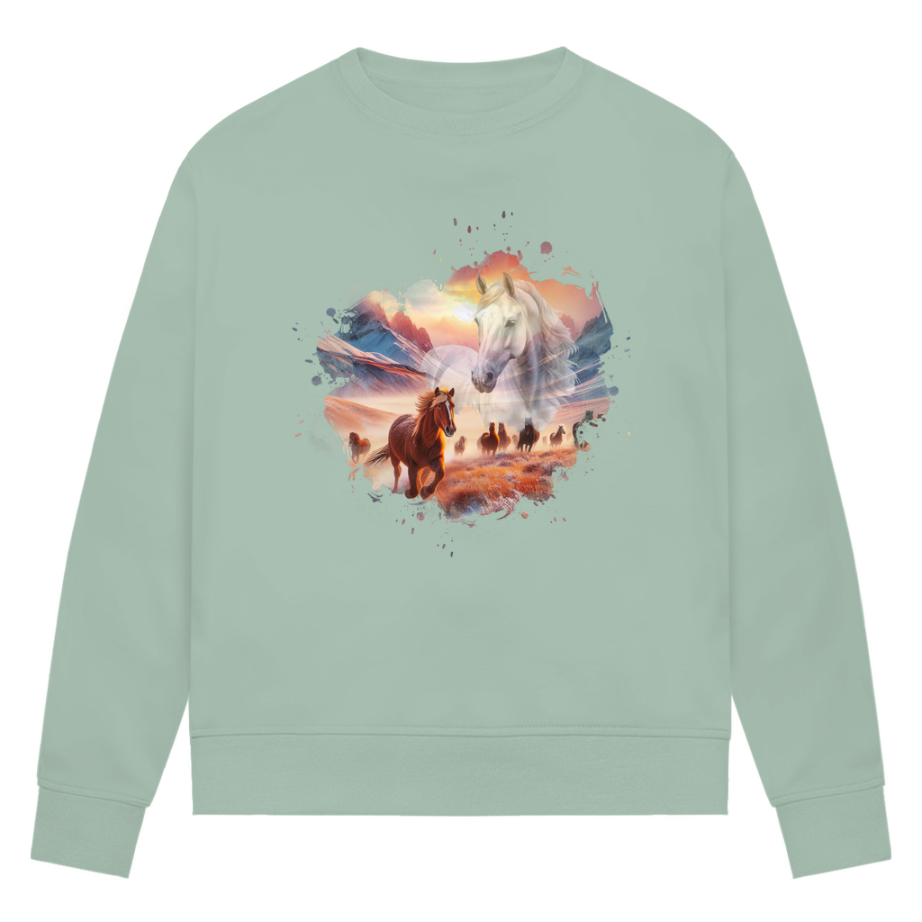 Liebe zu Pferden - Bio-Sweatshirt für Damen