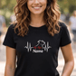 Damen T-Shirt mit personalisierter Hunde-Lebenslinie und Wunschname