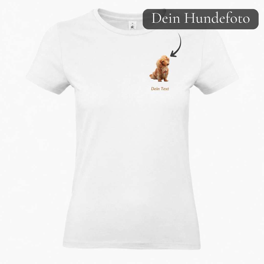 Personalisiertes Hunde T-Shirt für Damen mit Foto | Brustdruck