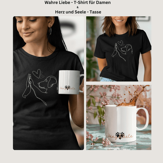 Wahre Liebe - T-Shirt für Damen + Tasse